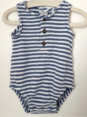 Carter’s Striped Knit Baby Onesie - Blue & White